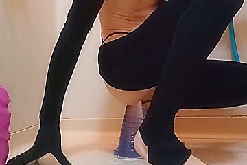 Sissy-kuroko Challenges Huge Dildo