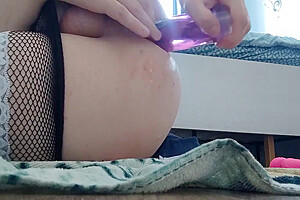 Sissy/trans For The First Time Decided To Fuck Her Ass With A Dildo 11 Min