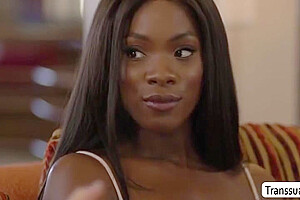 Skinny Ebony Gets Her Pussy Licked And Fucked By Shemale Gf With Emma Rose