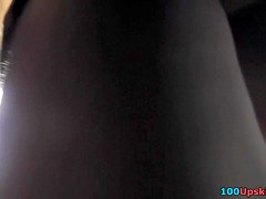 Slender MILF caught on cam in the bus upskirt action