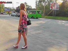 Spy upskirt in public transport