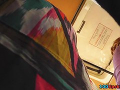 Spy upskirt in public transport
