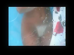 Spying Tan Line Babe in Beach Shower BVR
