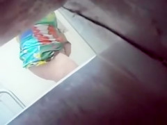 Spying on a curvy masturbating co-worker