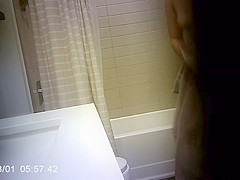 Step sister Caught Getting In Shower After Workout
