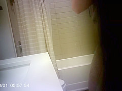 Step sister Caught Getting In Shower After Workout