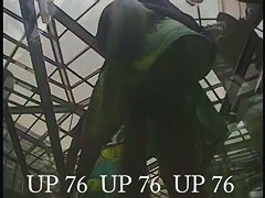 Street candid upskirt video with hottie with nice legs