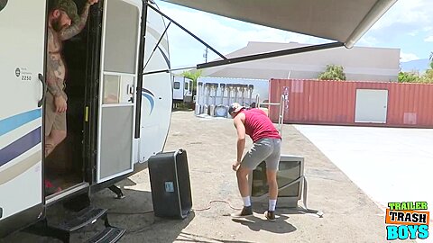 TRAILERTRASHBOYS Wesley Woods Banged Outdoors By Jack Dixon