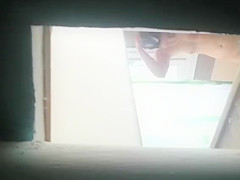 Tattooed girl peeped in the shower