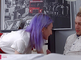 Test for skinny teen 18+ ends with MMF threesome with DP