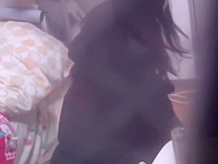 Thin asian slut toying