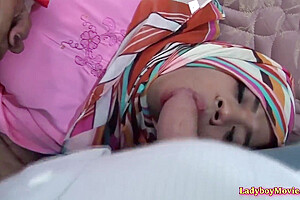 Tied Up Muslim Ladyboy Adriana Being Mouth Fucked
