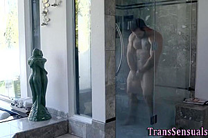 Trans babe plows mans asshole