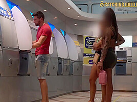 Two Sexy Brazilians Want His Dick After They See His Bank B