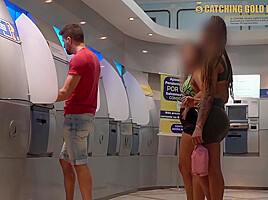 Two Sexy Brazilians Want His Dick After They See His Bank B