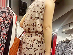 Upskirt Porn With A Butterfly In Light Dress