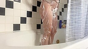 Watch Ftm Take A Soapy Fun Shower Fingers Bum And Dries Off
