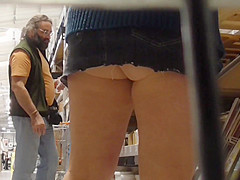 Wife upskirted in diy shop