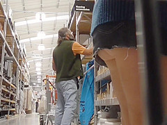 Wife upskirted in diy shop