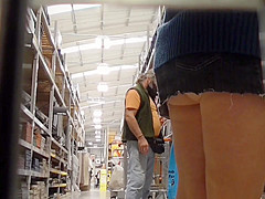 Wife upskirted in diy shop