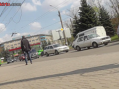 Woman in pantyhose in the real public upskirts
