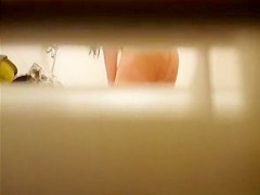 Woman with fat ass taking a shower