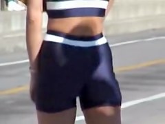 Young candid ass in sports shorts spied in the street 03a