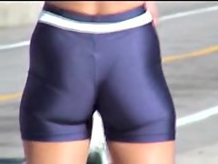 Young candid ass in sports shorts spied in the street 03a