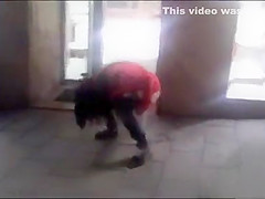 cutie pissing on a public sidewalk
