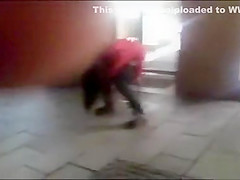 cutie pissing on a public sidewalk