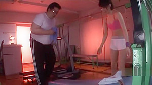 fat man and cute girl sex At the gym DV-1299