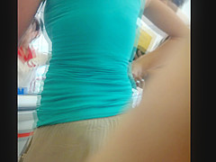 milf in a slightly transparent pants (see through)